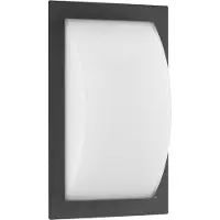 LCD Wandleuchte A-310565, Graphit, mit Bewegungsmelder, Aluguss, Opalglas, IP44, E27, 320x192x90mm