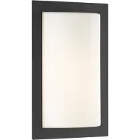 LCD Außenwandleuchte Luis, graphit, E27, Glas, Edelstahl, Alu