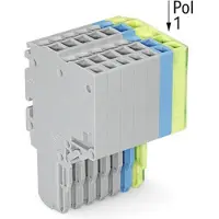 Wago 2020-207/000-038 2-Leiter-Federleiste,Push-in CAGE CLAMP,1,5 mm2,grau/blau/grün-gelb 2020207000038 - 25 Stück