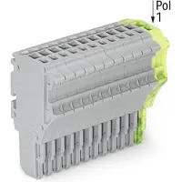 Wago 2020-112/000-036 1-Leiter-Federleiste,Push-in CAGE CLAMP,1,5 mm2,grau/grün-gelb 2020112000036 - 20 Stück