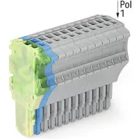 Wago 2020-112/000-039 1-Leiter-Federleiste,Push-in CAGE CLAMP,1,5 mm2,grün-gelb/blau/grau 2020112000039 - 20 Stück