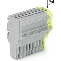 Wago 2020-111/000-036 1-Leiter-Federleiste,Push-in CAGE CLAMP,1,5 mm2,grau/grün-gelb 2020111000036 - 20 Stück