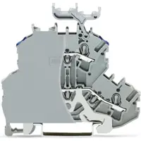 Wago 2002-2228/099-000 Doppelstockklemme,Schirmleiter-/Durchgangsklemme,mit Abschlussplatte,grau 20022228099000 - 50 Stück