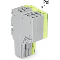 Wago 2020-204/000-036 2-Leiter-Federleiste,Push-in CAGE CLAMP,1,5 mm2,grau/grün-gelb 2020204000036 - 50 Stück
