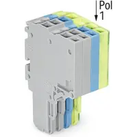 Wago 2020-204/000-038 2-Leiter-Federleiste,Push-in CAGE CLAMP,1,5 mm2,grau/blau/grün-gelb 2020204000038 - 50 Stück