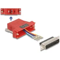 DeLOCK D-Sub 25 Pin Stecker auf RJ12 Buchse Montagesatz, rot, konfigurierbar