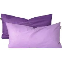 Schiesser Kissenhüllenset Doubleface | Zweifarbig | Renforcé | 2-teilig | 100% Baumwolle | Angenehm weich & glatt | YKK-Reißverschluss | 40x80 cm | Lila