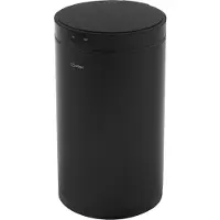 ML-Design Mülleimer mit Sensor 30L rund Stahl Schwarz matt Automatisches Öffnen & Schließen Klemmring für Müllbeutel, Müllbehälter mit Bewegungssensor