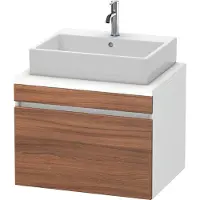 Duravit DuraStyle Waschtischunterbau für Konsole, 1 Auszug, 700mm, DS531107918, Farbe: Nussbaum Natur Dekor / Weiß Matt Dekor