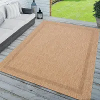 TT Home In-& Outdoorteppich Wetterfest Terrasse Küche Modern Mit Umrandung Unifarben Größe 80x250 cm