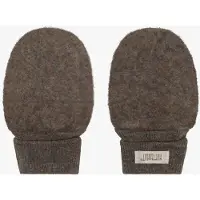 Huttelihut Fäustlinge Wollfleece Merino, Brown Melange, 50-56