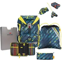 DERDIEDAS ErgoFlex Schulrucksack-Set 5-teilig mit Sportbeutel Speed Challenge