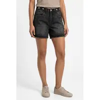 Bonprix Shorts , Damen, Gr. 46, N-Gr, schwarz (schwarz denim used (länge: regulär)), Obermaterial: 100% Baumwolle, loose fit, Hosen Shorts, Loose Fit, aus Baumwolle, mit vorverlegter Naht