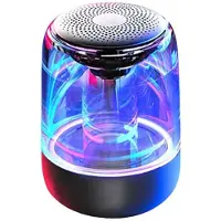 INF Tragbarer Bluetooth 5.3-Lautsprecher mit LED-Licht – Transparentes Design, kabelloses Klangerlebnis Schwarz