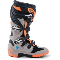 Alpinestars Tech 7 Enduro Stiefel Black Warm Gray Orange Fluo