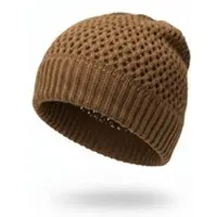 StyleBREAKER Strickmütze "Strick Beanie Mütze mit Loch Muster", Herren, braun (cognac), Obermaterial: 100% Viskose CV., Modisch, Mützen Strickmütze