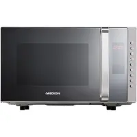 Medion Freistehend, 3-in-1 Mikrowelle mit Grill und Heißluft Funktion, 800 Watt Leistung, 1200 Watt Obergrill-/Heißluftleistung, 23L, MD17495, silber