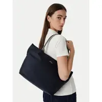 Tommy Hilfiger Handtasche Th Marina Hobo/Tote Nylon AW0AW18862 Dunkelblau