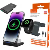 Zenwire Induktionsladegerät - kabelloses Ladegerät - 3-in-1 - USB-C - für Apple Samsung - für Smart Watch - QI - 15 W