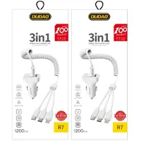 Dudao Autoladegerät 2x USB 2,4A + 3in1 Kabel - Weiß KP14093