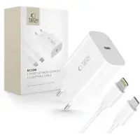 Tech-Protect Nc20W 1-Port-Netzwerkladegerät Pd20W + Lightning-Kabel Weiss
