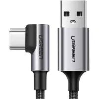 UGREEN USB-A auf USB-C Winkelkabel 3m Grau 3A