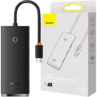 Baseus Lite Series Hub 4in1 USB-C auf 4x USB 3.0 + USB-C, 25 cm (Schwarz)