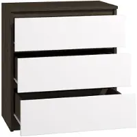 Roe furniture Bella 3 Kommode, Wenge/Weiß, 60 cm breit, 3 Schubladen