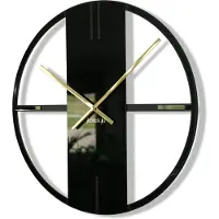 FLEXISTYLE Metallwanduhr schwarz Unique für Wohnzimmer, Schlafzimmer, Büro, 50 cm Durchmesser, modernes Design