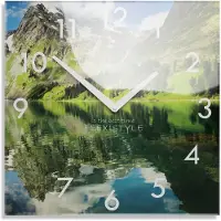 FLEXISTYLE Quadratische Wanduhr aus Glas BERGE