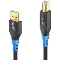 PureLink FI-U200-030, 3 m, USB A, USB B, USB 2.0, 480 Gbit/s, Schwarz, Blau