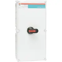 ABB OT200KFCC3T Sicherheitsschalter im Kunststoffgehäuse 3-polig 110 kW 400 V mit schwarzem Griff, IP65 Einführung oben und unten 1SCA022260R5370