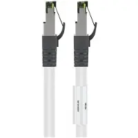 Goobay RJ45 (CAT 6A, 500 MHz) Patchkabel mit CAT 8.1 S/FTP Rohkabel, Weiß, 15 m, LSZH halogenfrei, 99,9% OFC-Kupfer AWG 24