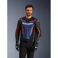 Alpinestars GP Force V2 Lederjacke Black Blue Red Fluo, Größe: 50