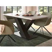 Inn.Furn Esstisch "Home-X" in weiß und grau Küchentisch ausziehbar 150 - 190 cm