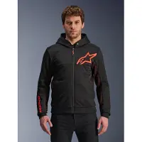 Alpinestars Chrome Air Sport Motorrad Zip Hoodie, schwarz/neon-rot, XL