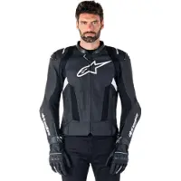Alpinestars Missile V3 Airflow Lederjacke Black White, Größe: 58
