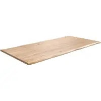 DELIFE Esstischplatte Edge 200x100x2,5-3 Eiche Natur Live-Edge