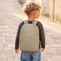 Yoursurprise Personalisierter Kinderrucksack - bestickt - Taupe - Puffy-Stil