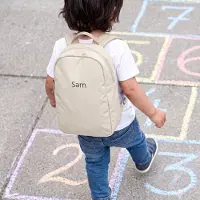 Yoursurprise Personalisierter Kinderrucksack - bestickt - Beige - Puffy Style