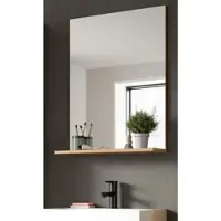 Inn.Furn Bad Spiegel "Shawn" in Artisan Eiche Wandspiegel mit Ablage 60 x 79 cm