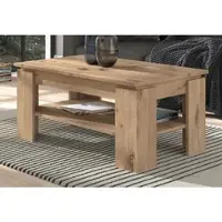 Inn.Furn Couchtisch "Selen" in Nox Eiche Beistelltisch mit Ablage 100 x 60 cm