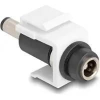 DeLOCK Keystone Modul DC 5,5 x 2,5 mm Buchse zu DC 5,5 x 2,5 mm Stecker weiß, Flach, Weiß, DC 5.5 x 2.5, DC 5.5 x 2.5, Weiblich, Männlich