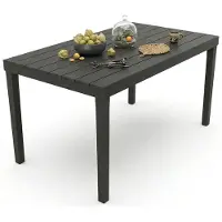 Dmora Außentisch Vasto, rechteckiges Esszimmerregal, Mehrzweck-Gartentisch für drinnen und draußen, 100 % Italy, 138 x 78 x 72 cm, Anthrazit