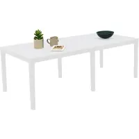 Dmora Gartentisch Dmica, Rechteckiger ausziehbarer Esstisch, ausziehbarer Gartentisch, 100 % Italy, 150x90h72 cm, Weiß