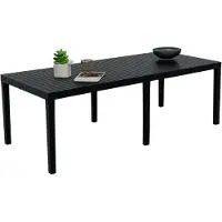 Dmora Gartentisch Dmica, Rechteckiger ausziehbarer EssRegal, ausziehbarer Gartentisch, 100 % Italy, 150x90h72 cm, Anthrazit