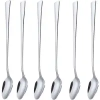 KINGHOFF Cocktaillöffel, 6 Stück, für Latte Macchiato und Desserts, KH-1341, glänzend