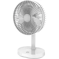 Platinet Tragbarer Ventilator, 45242, Durchmesser 140 mm, mit 3000 mAh Akku und Nachtlicht, weiß