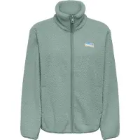 ONLY Plüschjacke "ONLEVA LIFE TEDDY JACKET CC OTW", Damen, Gr. S, grün (grün milieu), Plüsch, Obermaterial: 100% Polyester, unifarben, regular fit normal, Jacken Plüschjacke, Kunstfaser