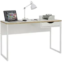 Dmora Schreibtisch - Weiß 48,4x130x76,5h cm